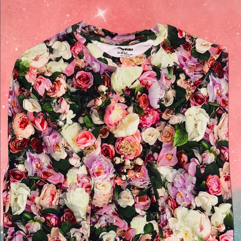 Rommy 🩷 Lulu organic Floral Long Sweatshirt nwot small
